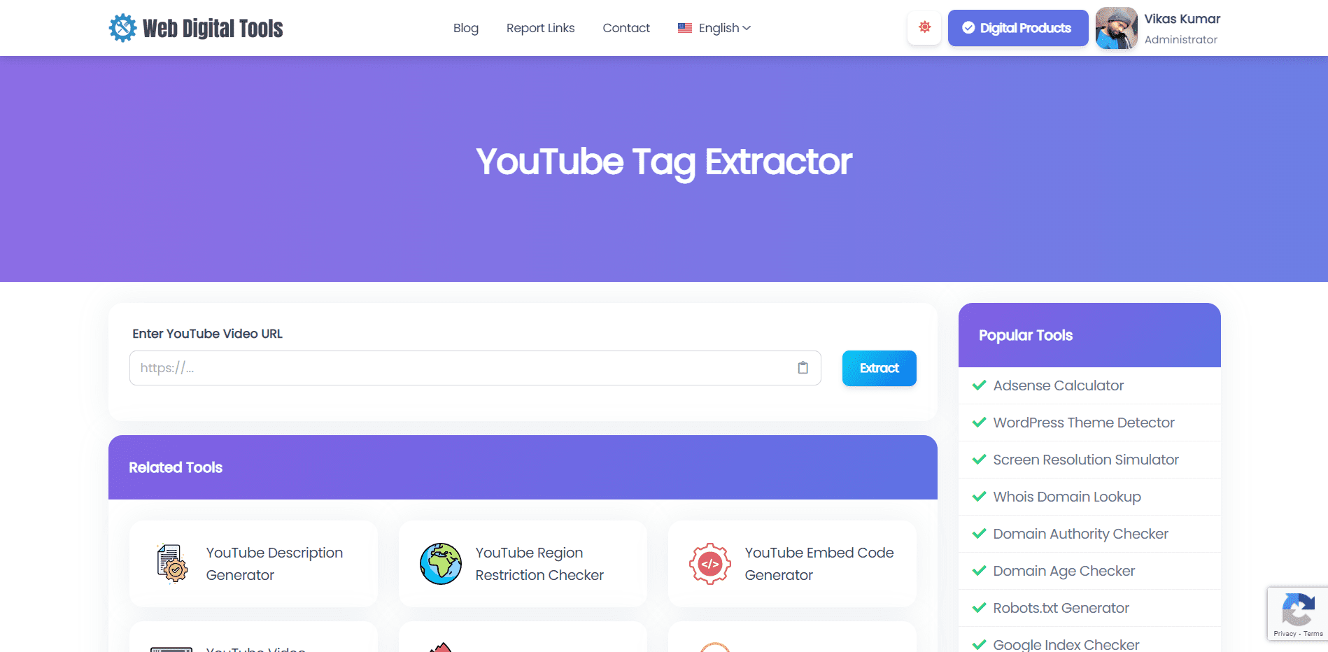 YouTube Tag Extractor